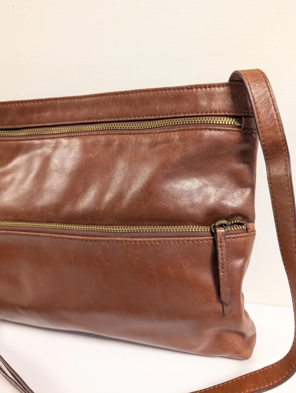 Margot Cognac Leather Crossbody Bag Boho Classic Shoulder Purse
